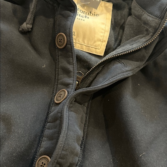 Abercrombie & Fitch Dark Blue Button-Up Hoodie - Picture 3 of 4
